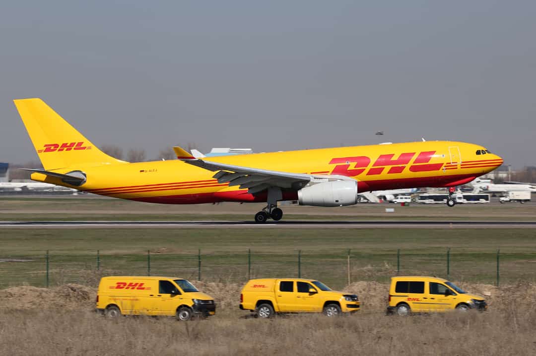 airbus a330-200f dhl at almaty airport